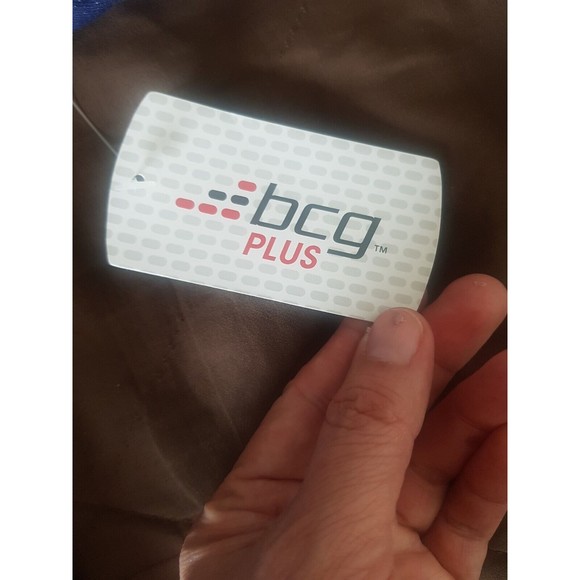 BCG Womens Blouse Top Blue Metallic V Neck Tee Size Plus 1X Short Sleeve NWT - Picture 10 of 12